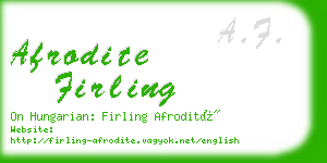 afrodite firling business card